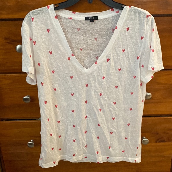 Rails heart print v-neck short sleeve tee - Picture 2 of 4
